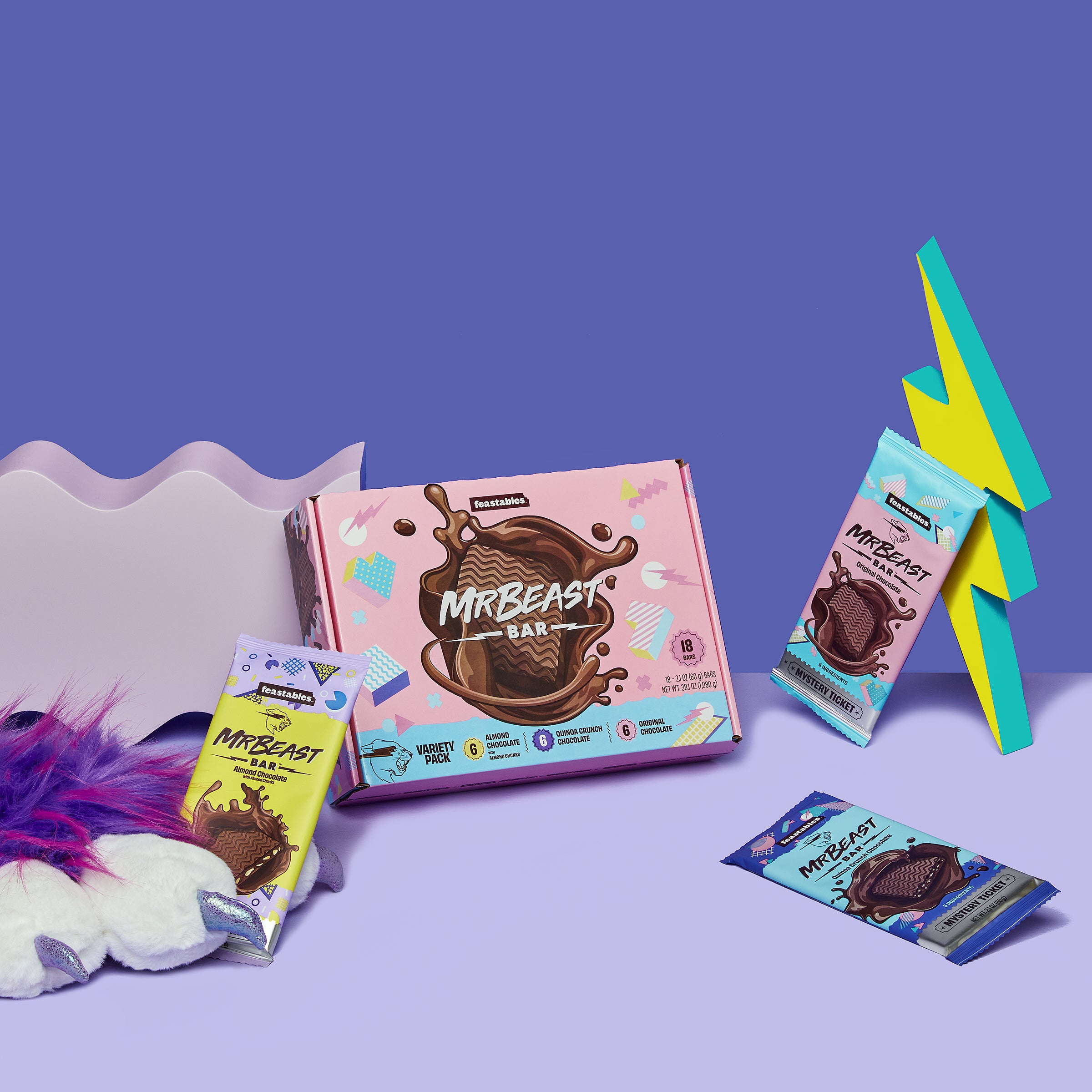 Feastables product photography from the original project page